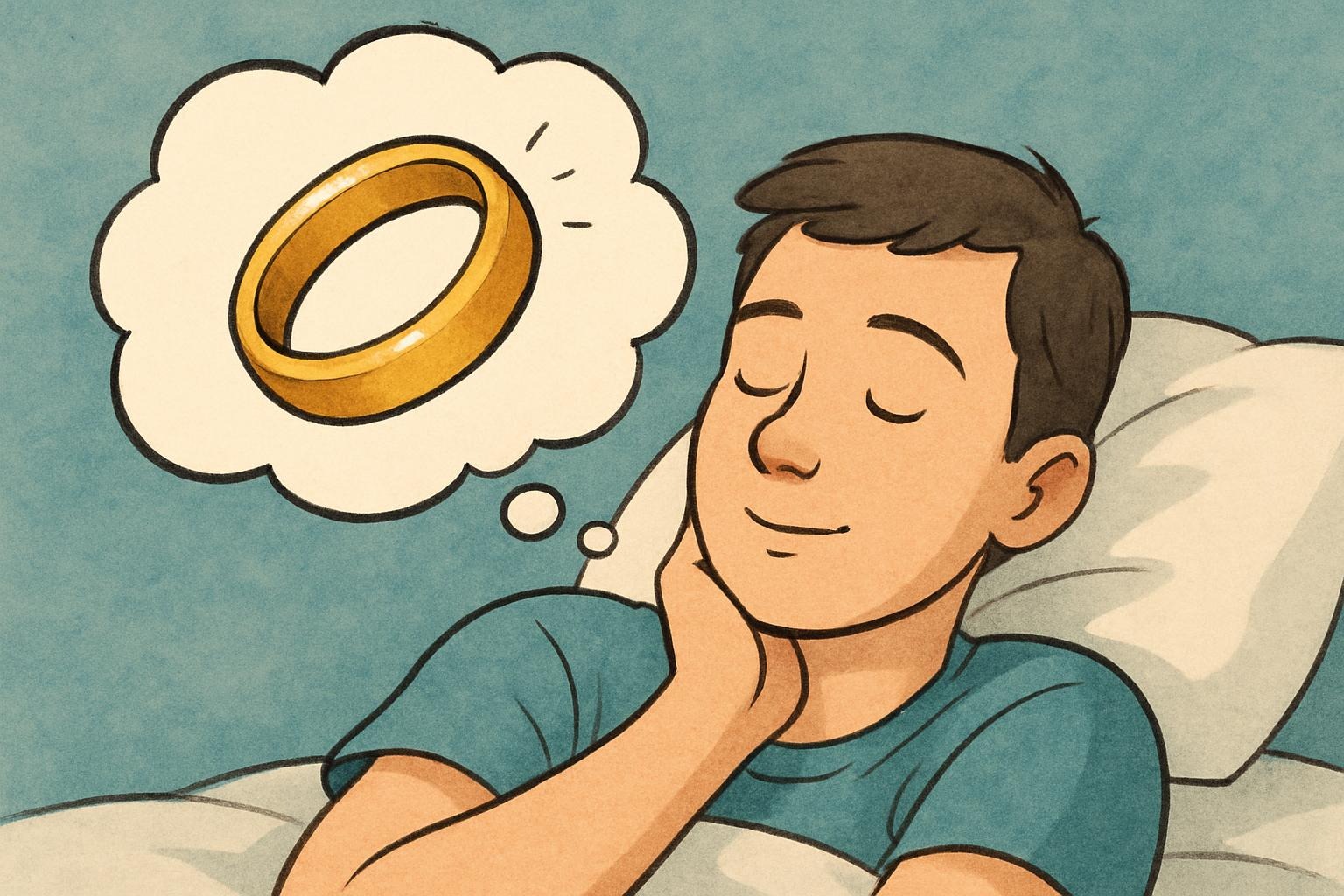 dreaming of a gold ring, dream meaning of gold ring, gold ring in dreams, gold wedding ring dream, seeing a gold ring in a dream