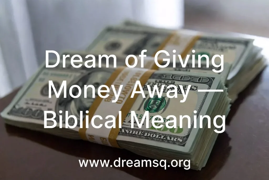 Dream of Giving Money Away — Biblical Meaning